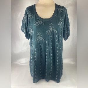 Johnny Was Rayon Tunic Embroidered Top Size XS